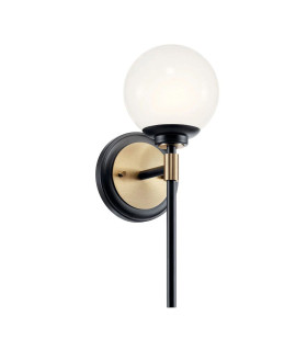 Kichler Benno Bathroom Wall Lamp Contemporary Black Champagne Bronze 3000K IP44 1x G9-1