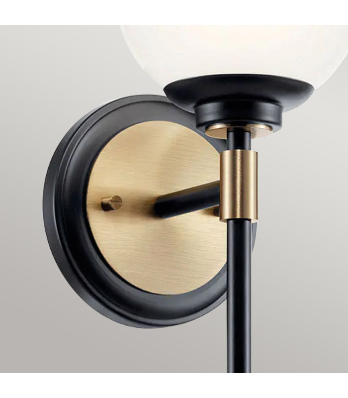 Kichler Benno Bathroom Wall Lamp Contemporary Black Champagne Bronze 3000K IP44 1x G9-5