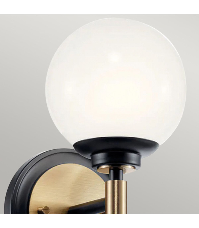 Kichler Benno Bathroom Wall Lamp Contemporary Black Champagne Bronze 3000K IP44 1x G9-6