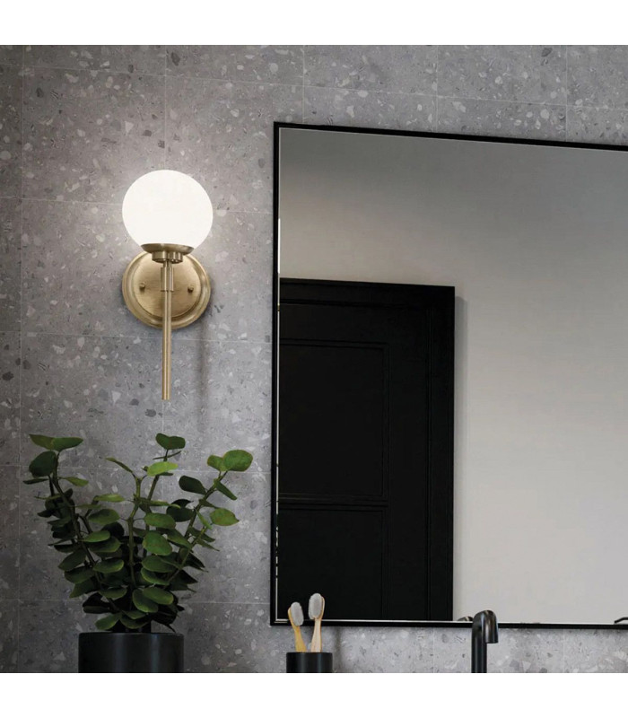 Kichler Benno Bathroom Wall Lamp Contemporary Champagne Bronze 3000K IP44 1x G9-4