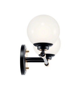 Kichler Benno Bathroom Wall Lamp Contemporary Black Champagne Bronze 3000K IP44 2x G9-2
