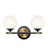 Kichler Benno Bathroom Wall Lamp Contemporary Black Champagne Bronze 3000K IP44 2x G9-4
