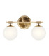 Kichler Benno Bathroom Wall Lamp Contemporary Champagne Bronze 3000K IP44 2x G9-2