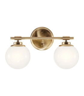 Kichler Benno Bathroom Wall Lamp Contemporary Champagne Bronze 3000K IP44 2x G9-2