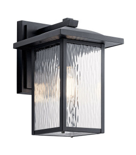 Kichler Cappanna Medium Outdoor Wall Lantern Traditional Textured Black IP44 1x E27-1