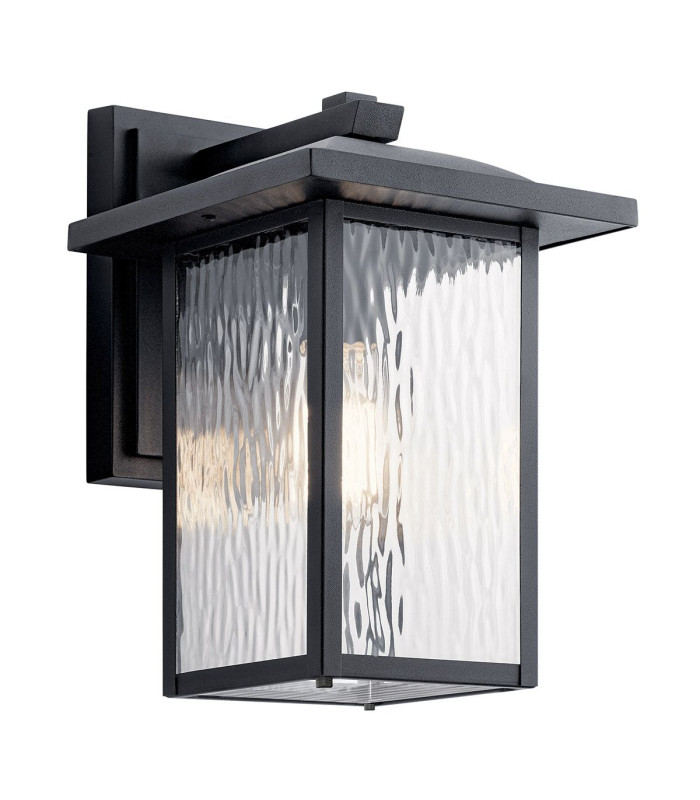 Kichler Cappanna Medium Outdoor Wall Lantern Traditional Textured Black IP44 1x E27-1