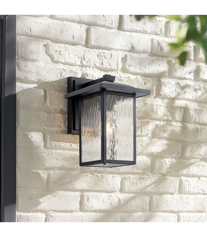 Kichler Cappanna Medium Outdoor Wall Lantern Traditional Textured Black IP44 1x E27-2