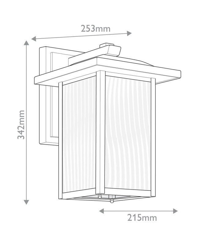 Kichler Cappanna Medium Outdoor Wall Lantern Traditional Textured Black IP44 1x E27-3