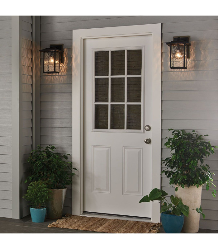 Kichler Cappanna Medium Outdoor Wall Lantern Traditional Textured Black IP44 1x E27-4