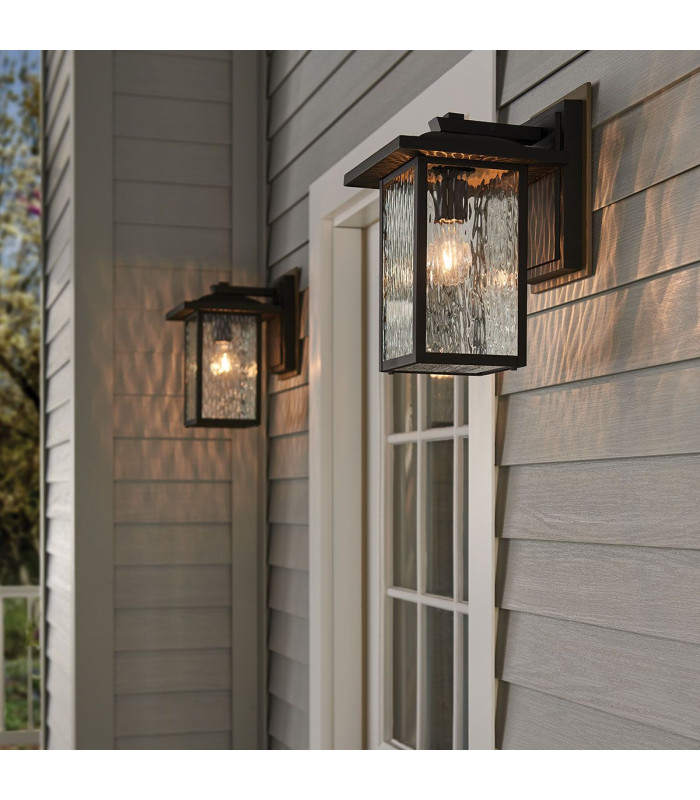 Kichler Cappanna Medium Outdoor Wall Lantern Traditional Textured Black IP44 1x E27-5