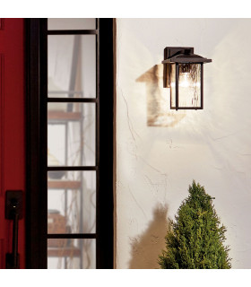 Kichler Cappanna Small Outdoor Wall Lantern Traditional Textured Black IP44 1x E27-2