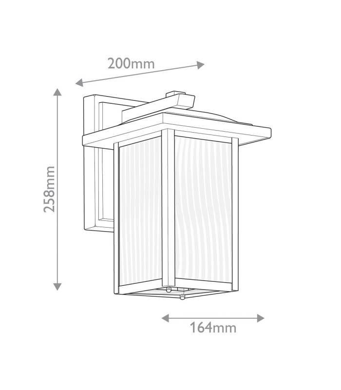 Kichler Cappanna Small Outdoor Wall Lantern Traditional Textured Black IP44 1x E27-3