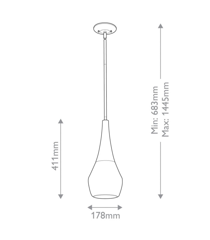 Kichler Deela Slim Pendant Ceiling Light Contemporary Black 1x E27-3