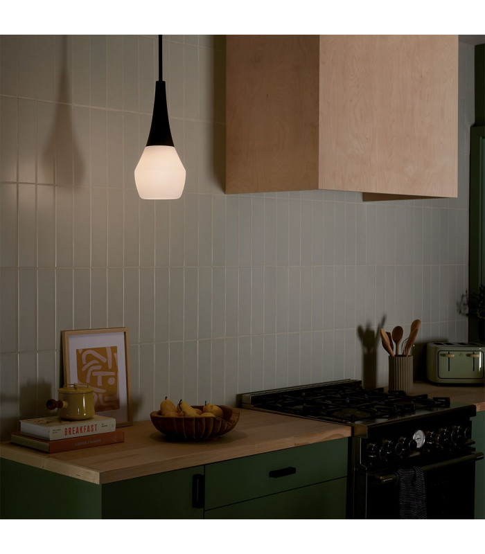 Kichler Deela Slim Pendant Ceiling Light Contemporary Black 1x E27-5