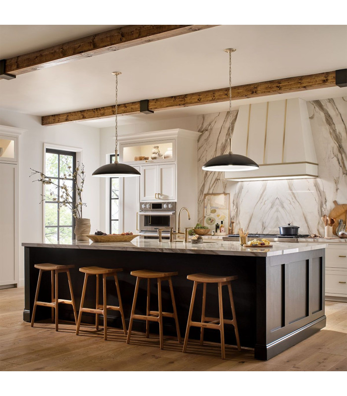 Kichler Delarosa Dome Pendant Ceiling Light Contemporary Black Champagne Bronze 1x E27-2