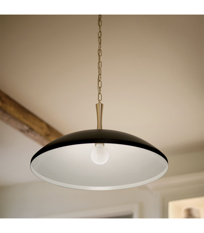 Kichler Delarosa Dome Pendant Ceiling Light Contemporary Black Champagne Bronze 1x E27-5