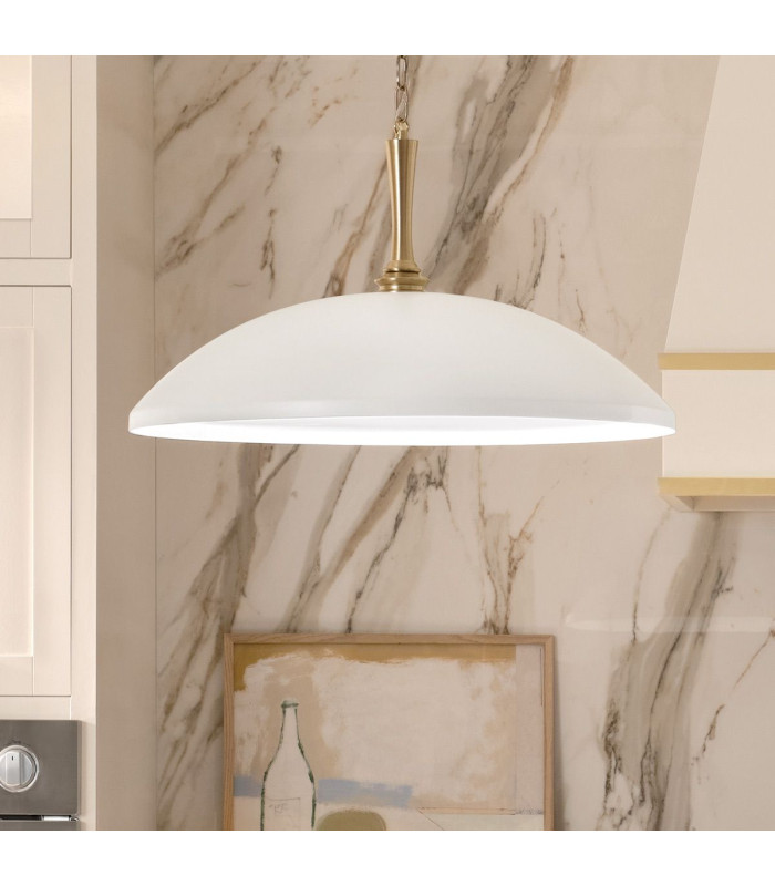 Kichler Delarosa Dome Pendant Ceiling Light Contemporary White Champagne Bronze 1x E27-4