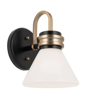 Kichler Farum Bathroom Wall Lamp Classic Black Champagne Bronze 3000K IP44 1x G9-1
