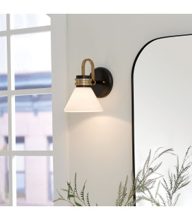 Kichler Farum Bathroom Wall Lamp Classic Black Champagne Bronze 3000K IP44 1x G9-2