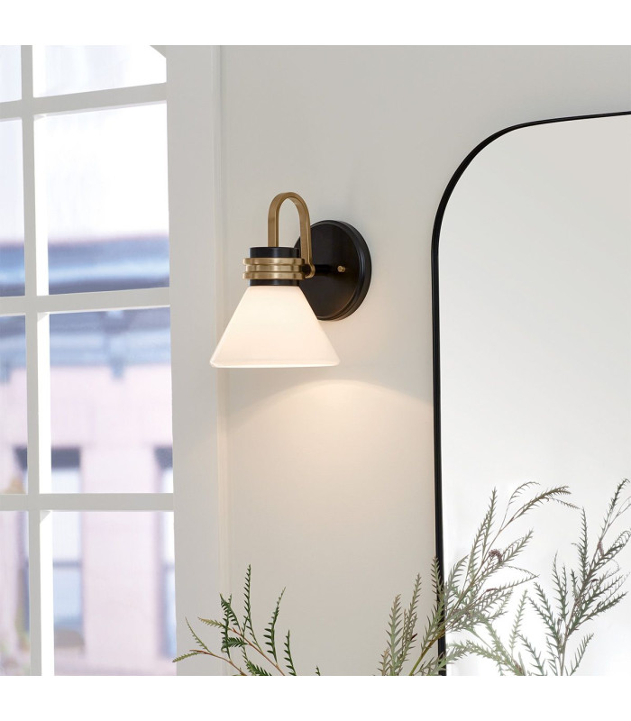 Kichler Farum Bathroom Wall Lamp Classic Black Champagne Bronze 3000K IP44 1x G9-2