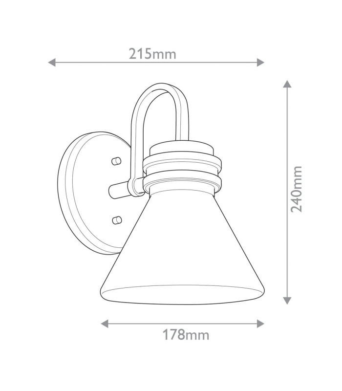 Kichler Farum Bathroom Wall Lamp Classic Champagne Bronze 3000K IP44 1x G9-3