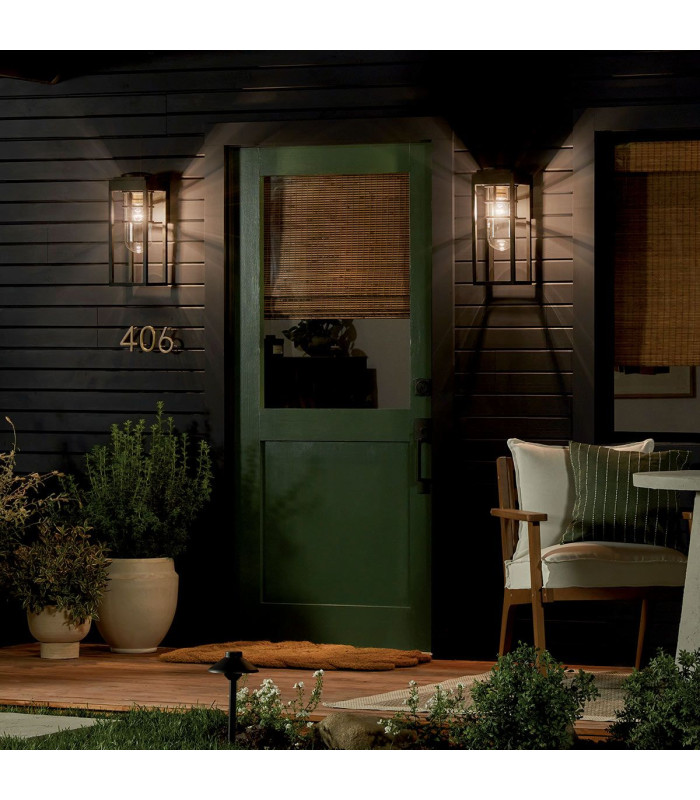 Kichler Hone Medium Outdoor Wall Lantern Classic Textured Black IP44 1x E27-6