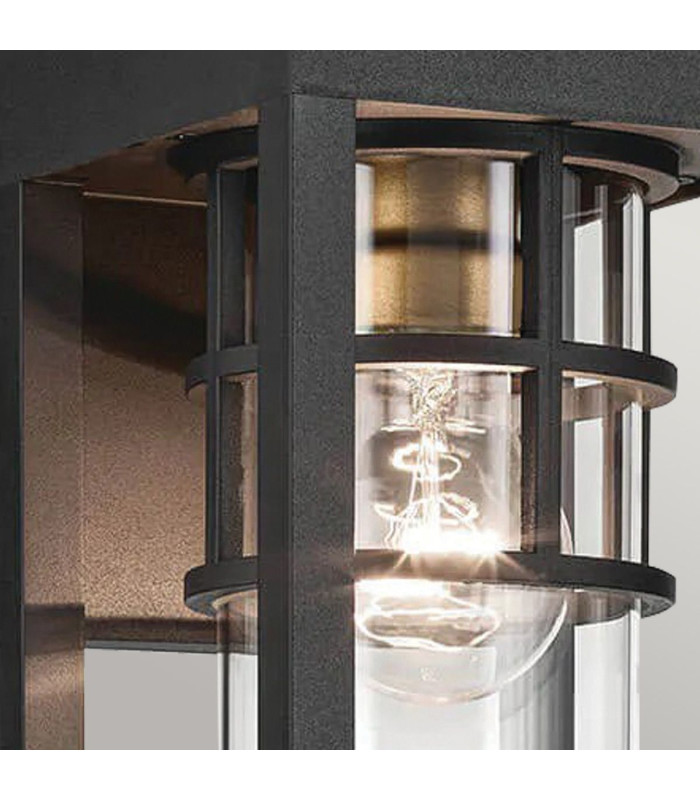 Kichler Hone Small Outdoor Wall Lantern Classic Textured Black IP44 1x E27-5