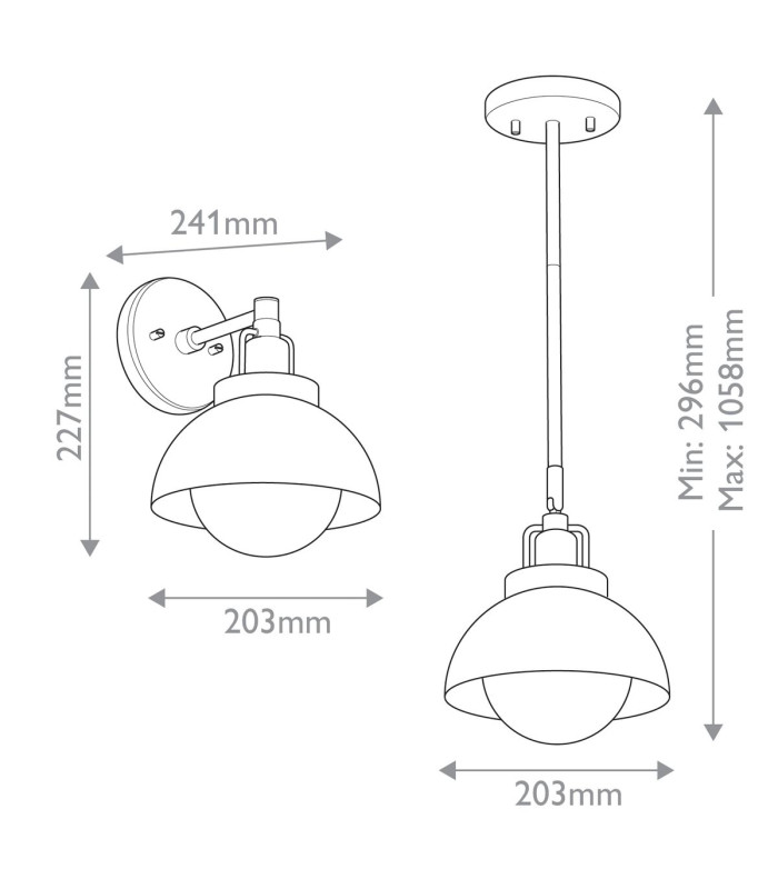 Kichler Niva Dome Wall Lamp Contemporary Black 1x E27-3