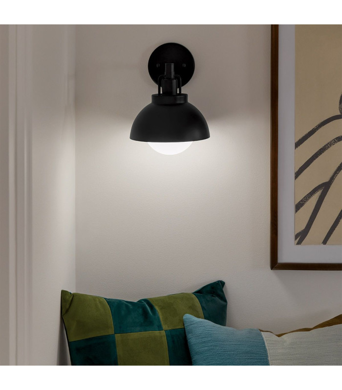 Kichler Niva Dome Wall Lamp Contemporary Black 1x E27-4