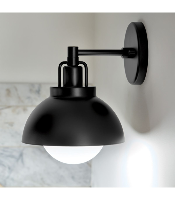 Kichler Niva Dome Wall Lamp Contemporary Black 1x E27-5