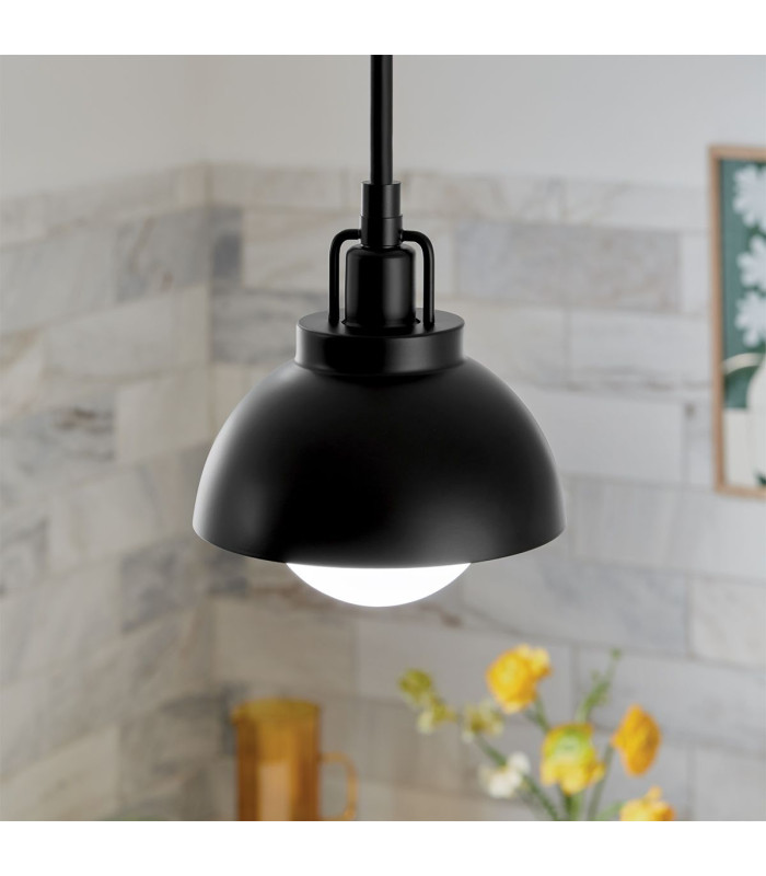 Kichler Niva Dome Wall Lamp Contemporary Black 1x E27-6