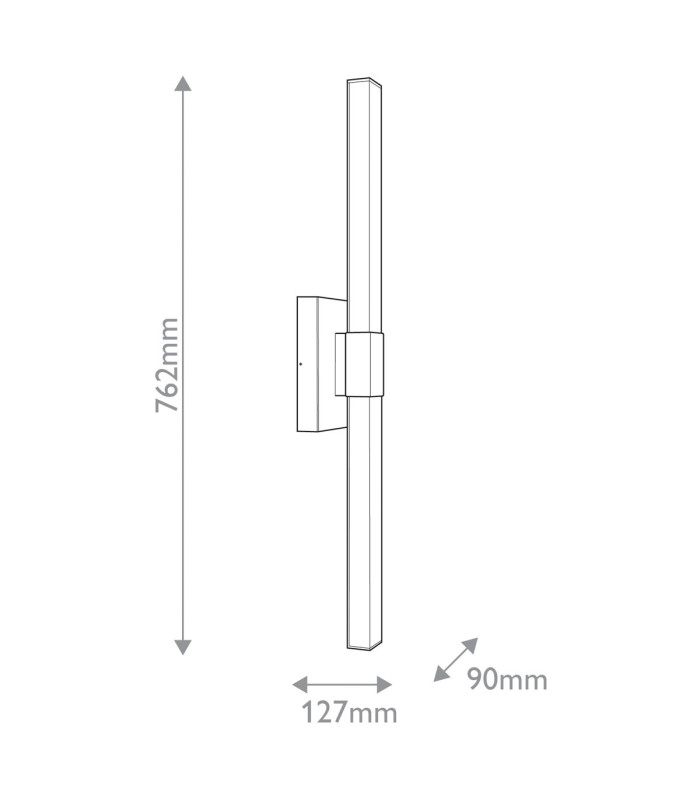 Kichler Nocar Large LED Outdoor Modern Wall Lamp Contemporary Textured Black 3000K IP44-3