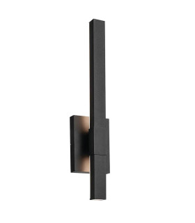 Kichler Nocar Medium LED Outdoor Modern Wall Lamp Contemporary Textured Black 3000K IP44-1