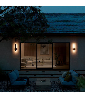 Kichler Nocar Medium LED Outdoor Modern Wall Lamp Contemporary Textured Black 3000K IP44-2