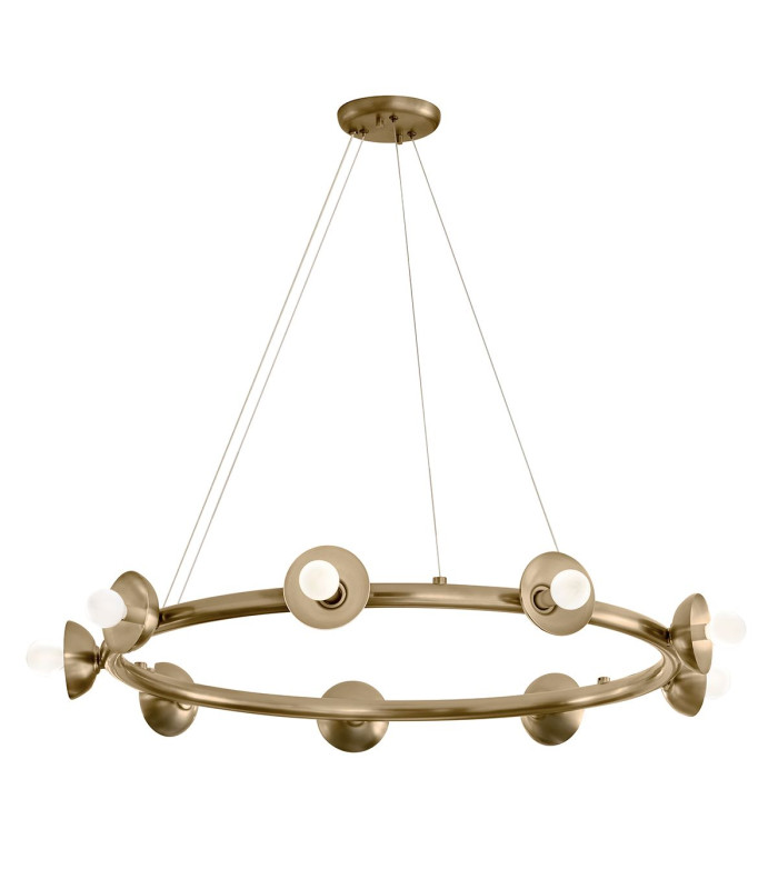 Kichler Palta Cylindrical Pendant Ceiling Light Contemporary Champagne Bronze 9x E14-1