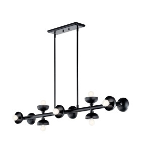Kichler Palta Bar Pendant Ceiling Light Contemporary Satin Black 10x E14-1