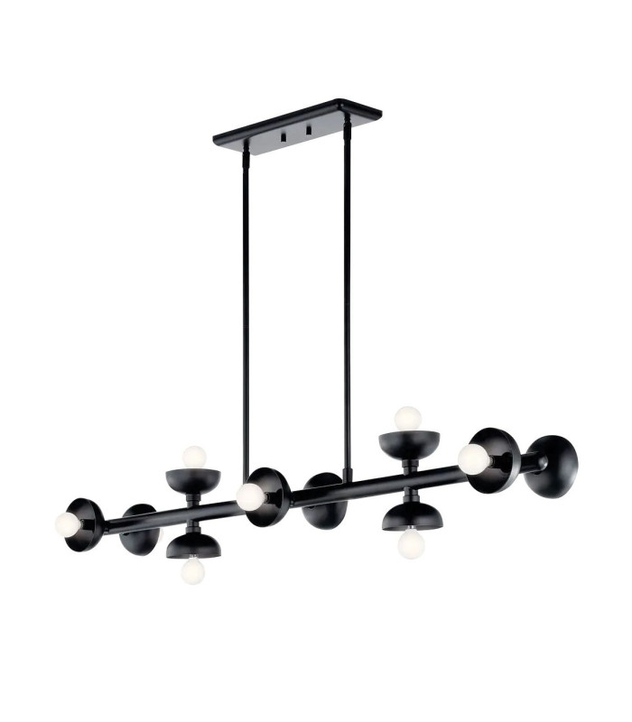Kichler Palta Bar Pendant Ceiling Light Contemporary Satin Black 10x E14-1