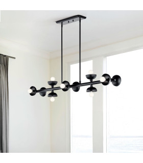 Kichler Palta Bar Pendant Ceiling Light Contemporary Satin Black 10x E14-2