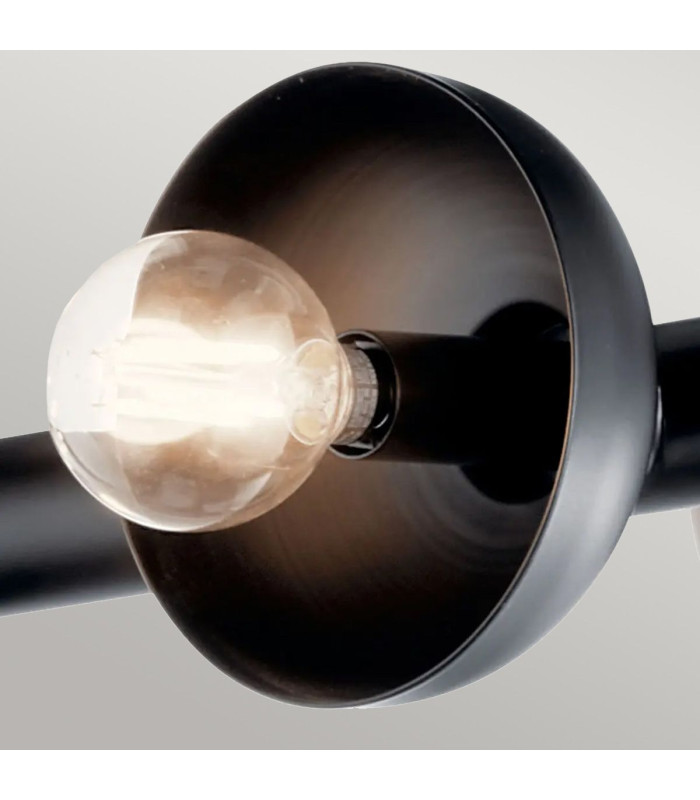 Kichler Palta Bar Pendant Ceiling Light Contemporary Satin Black 10x E14-6