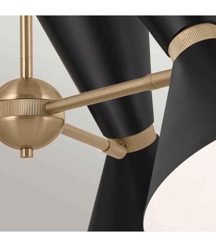 Kichler Phix Multi Arm Pendant Ceiling Light Contemporary Champagne Bronze Black 6x E27-5