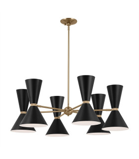 Kichler Phix Multi Arm Pendant Ceiling Light Contemporary Champagne Bronze Black 12x E27-1