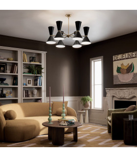 Kichler Phix Multi Arm Pendant Ceiling Light Contemporary Champagne Bronze Black 12x E27-2