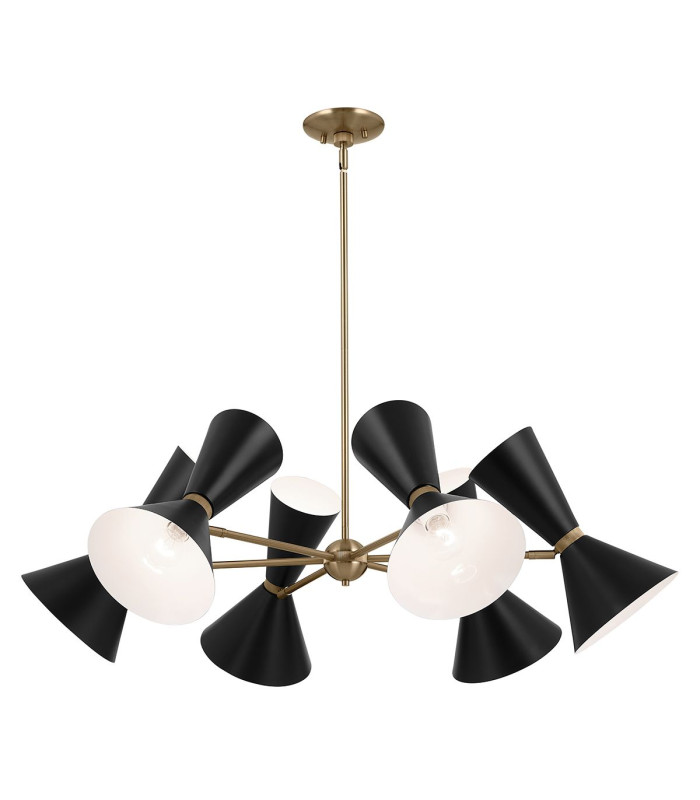 Kichler Phix Multi Arm Pendant Ceiling Light Contemporary Champagne Bronze Black 12x E27-5