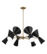 Kichler Phix Multi Arm Pendant Ceiling Light Contemporary Champagne Bronze Black 12x E27-6