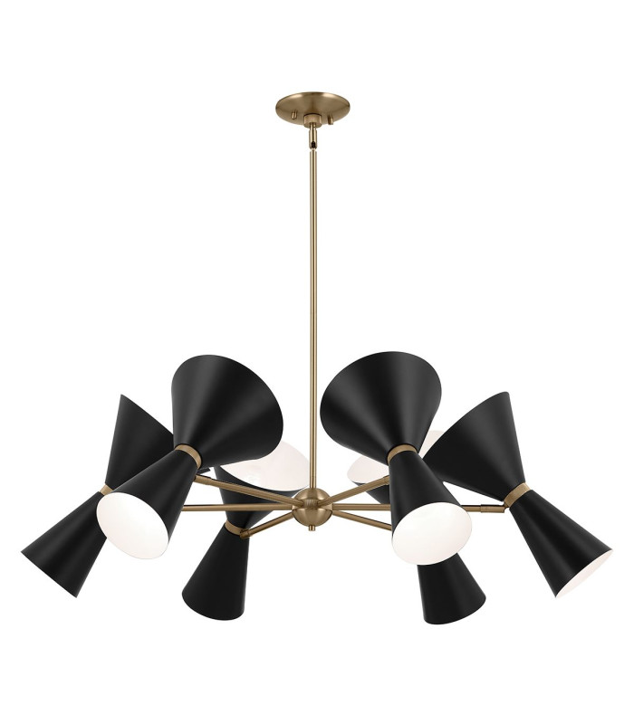 Kichler Phix Multi Arm Pendant Ceiling Light Contemporary Champagne Bronze Black 12x E27-6