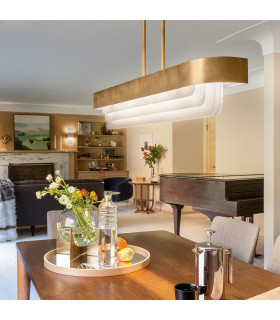 Kichler Serene LED Pendant Ceiling Light Contemporary Natural Brass 3000K-2