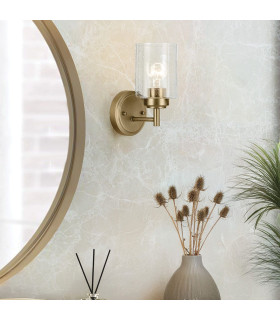 Kichler Winslow Wall Lamp Classic Natural Brass Glass Shade 1x E27-2