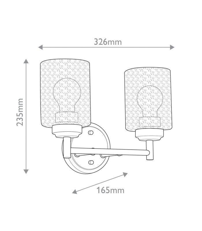 Kichler Winslow Wall Lamp Classic Natural Brass Glass Shades 2x E27-3