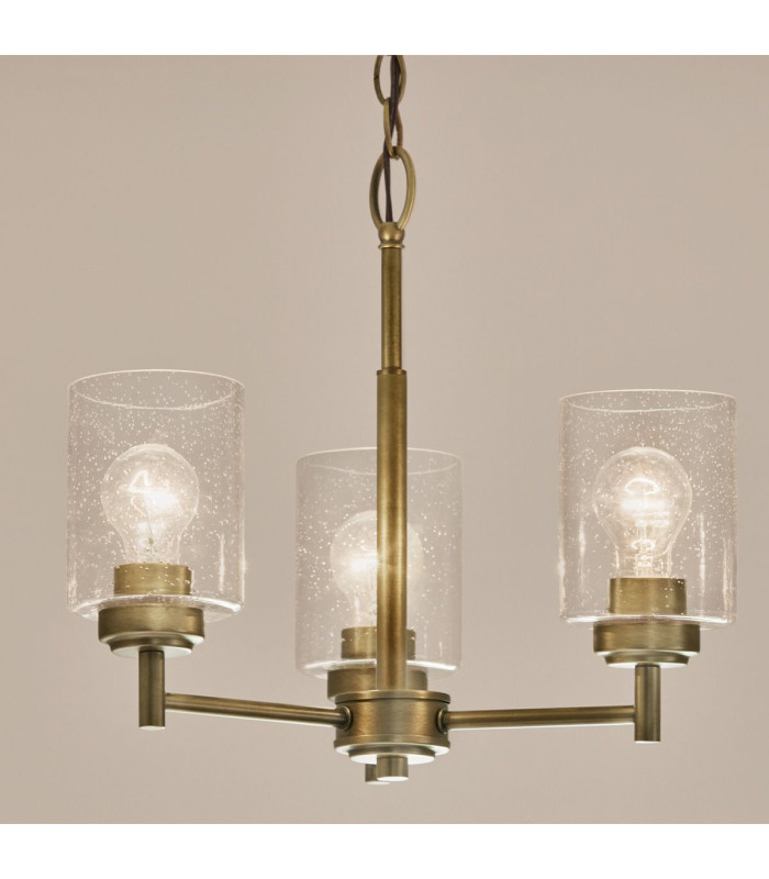 Kichler Winslow Multi Arm Pendant Ceiling Light Classic Natural Brass 3x E27-2