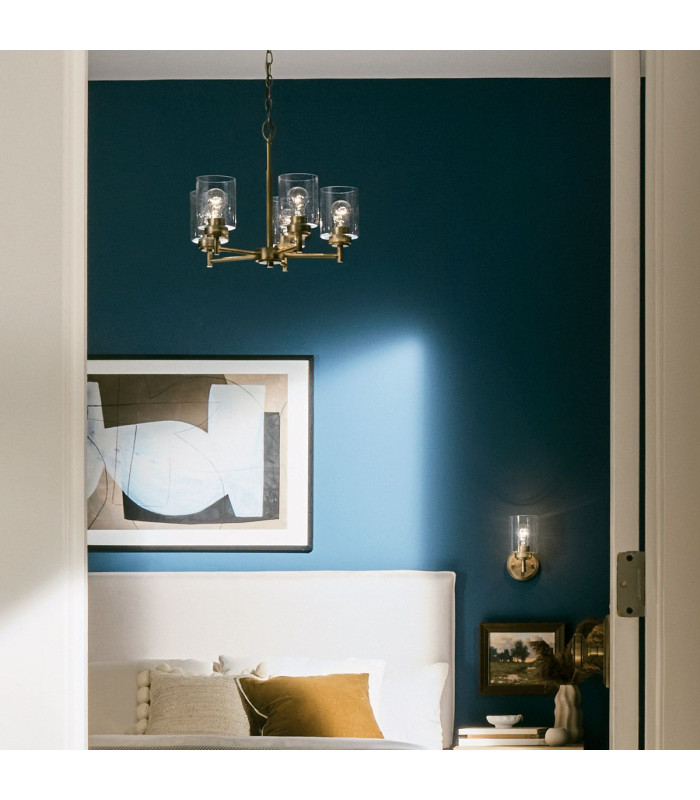Kichler Winslow Multi Arm Pendant Ceiling Light Classic Natural Brass 5x E27-2